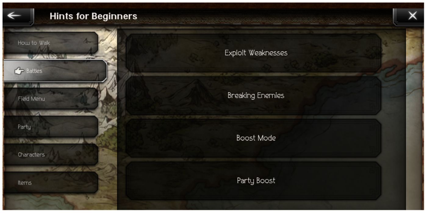 The Octopath Traveler Champions of the Continent Beginners Tips Menu