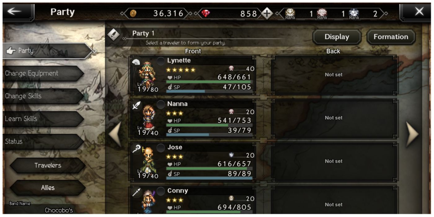 A Party of Four, Your First Units In Octopath Traveler Champions of the Continent