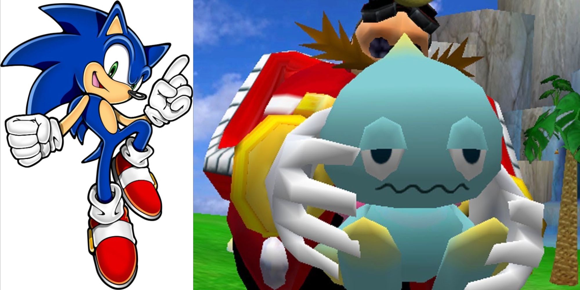 Sonic Posing, Eggman holding a Chao