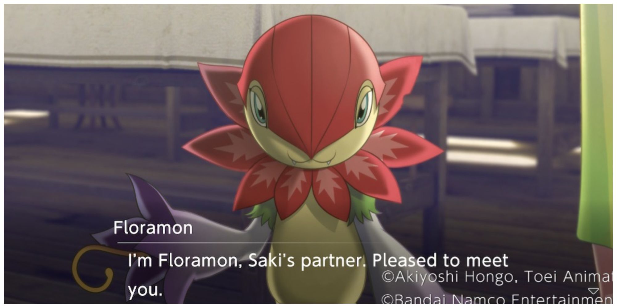 Floramon introduces herself in Digimon Survive
