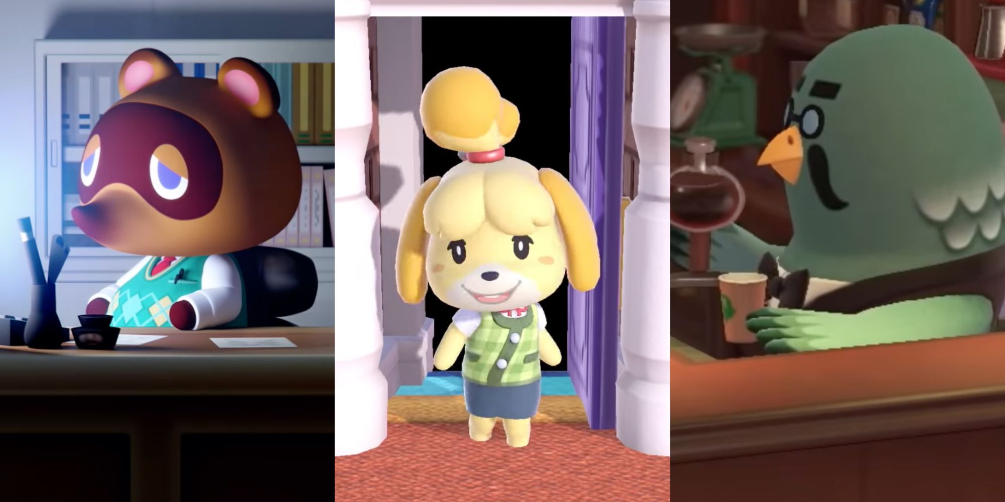 Picture for Best Animal Crossing Character Battle for X Splatfest Themes We Want to See in Splatoon 3 featuring Tom Nook, Isabelle, and Brewster