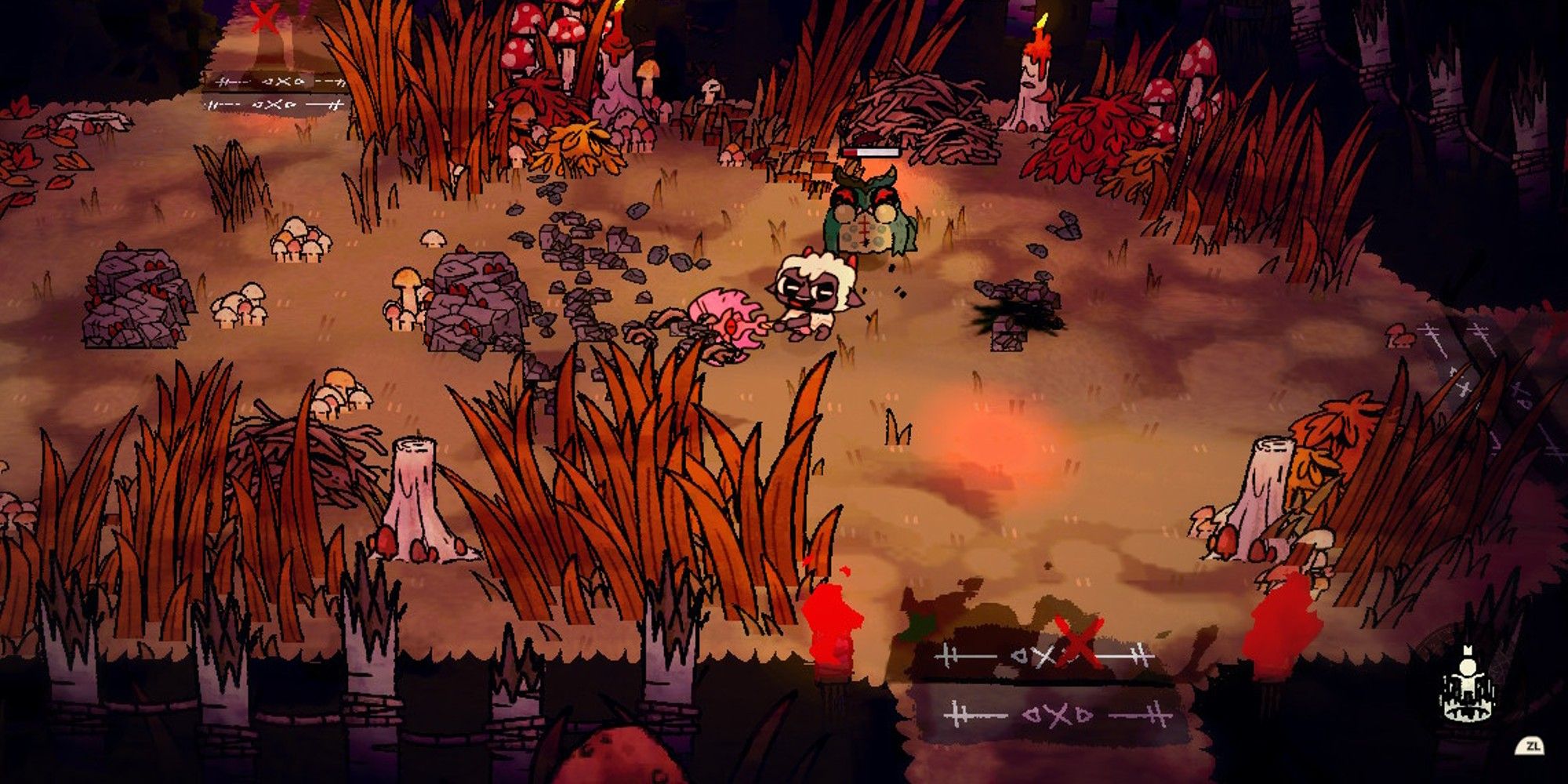 The lamb out on a crusade in Cult Of The Lamb