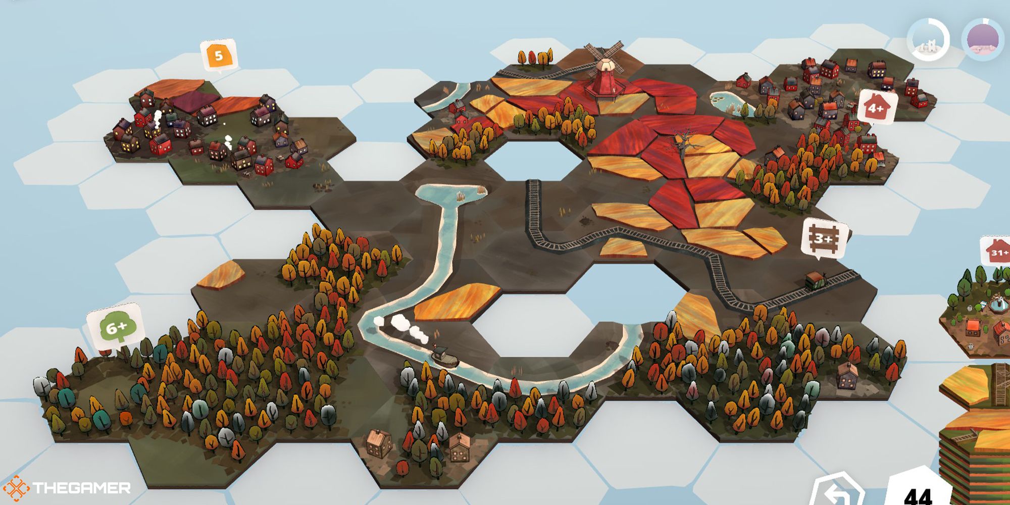 Dorfromantik - early-game map