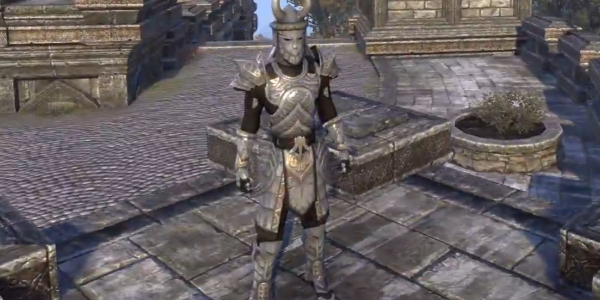 ESO Character Wearing The Eternal Warrior Armor Set