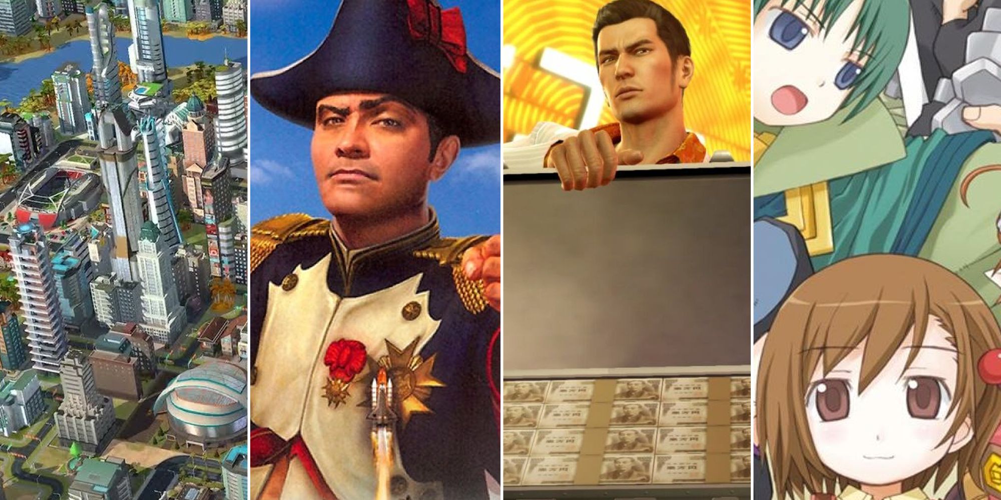 Economics Games Split Image Sim City, Yakuza,and more