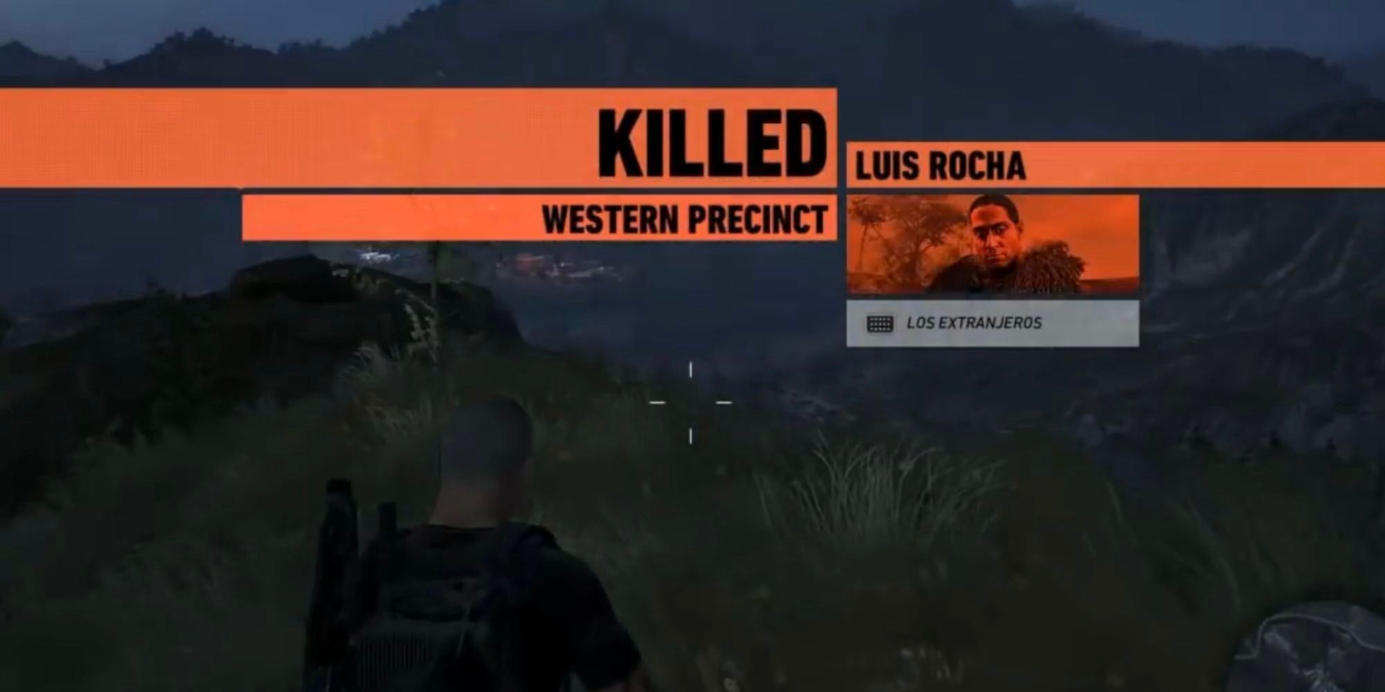 Ghost Recon Wildlands message saying Rocha has been killed.