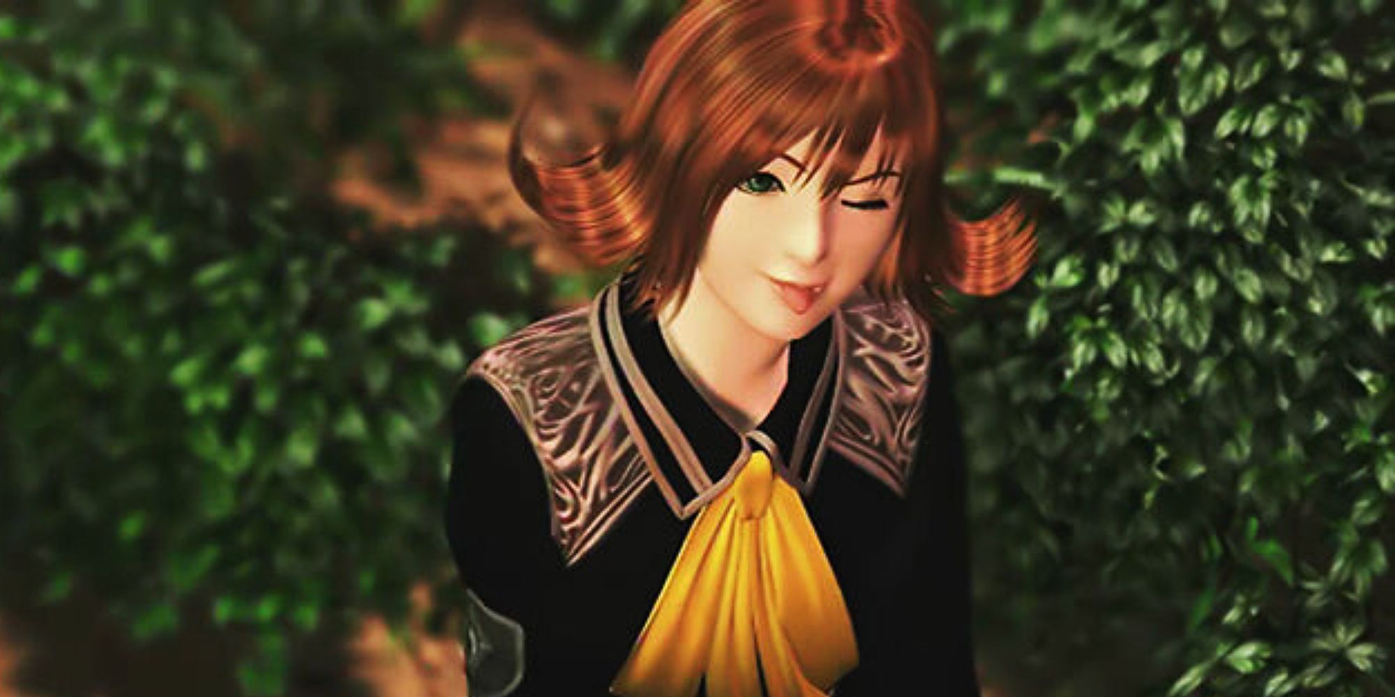 Selphie from Final Fantasy 8 winking at the camera