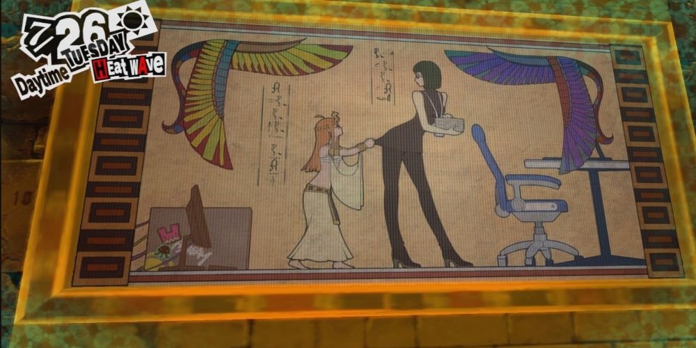 Shadow Futaba Tugging Wakaba's Shirt In Her Palace In Persona 5 Royal