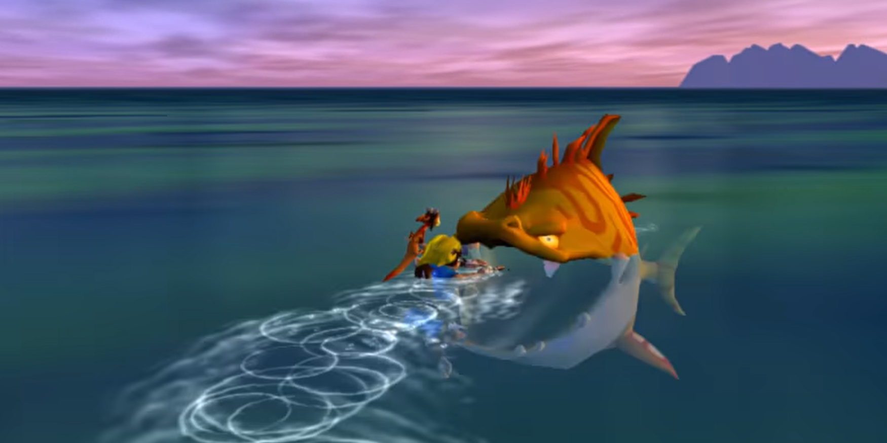 Jak about to be eaten by a Lurker Shark