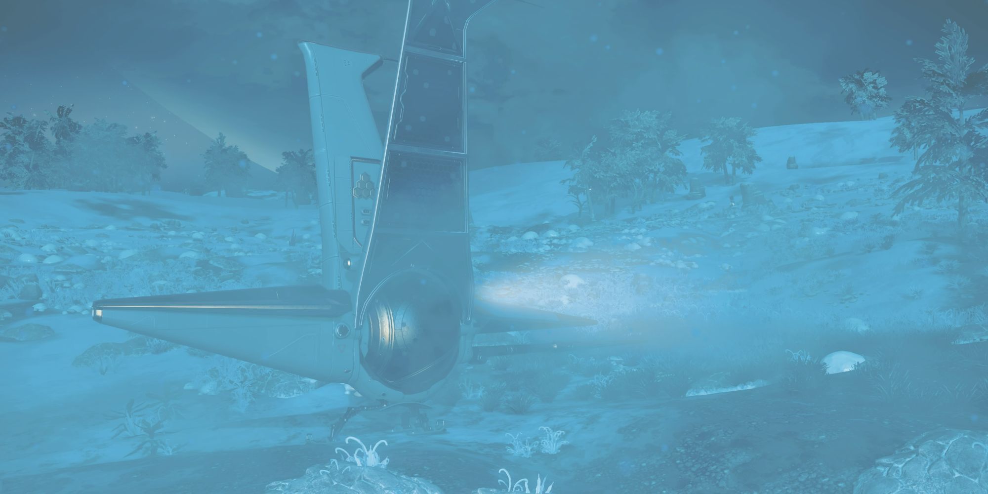 NMS ship in a blizzard