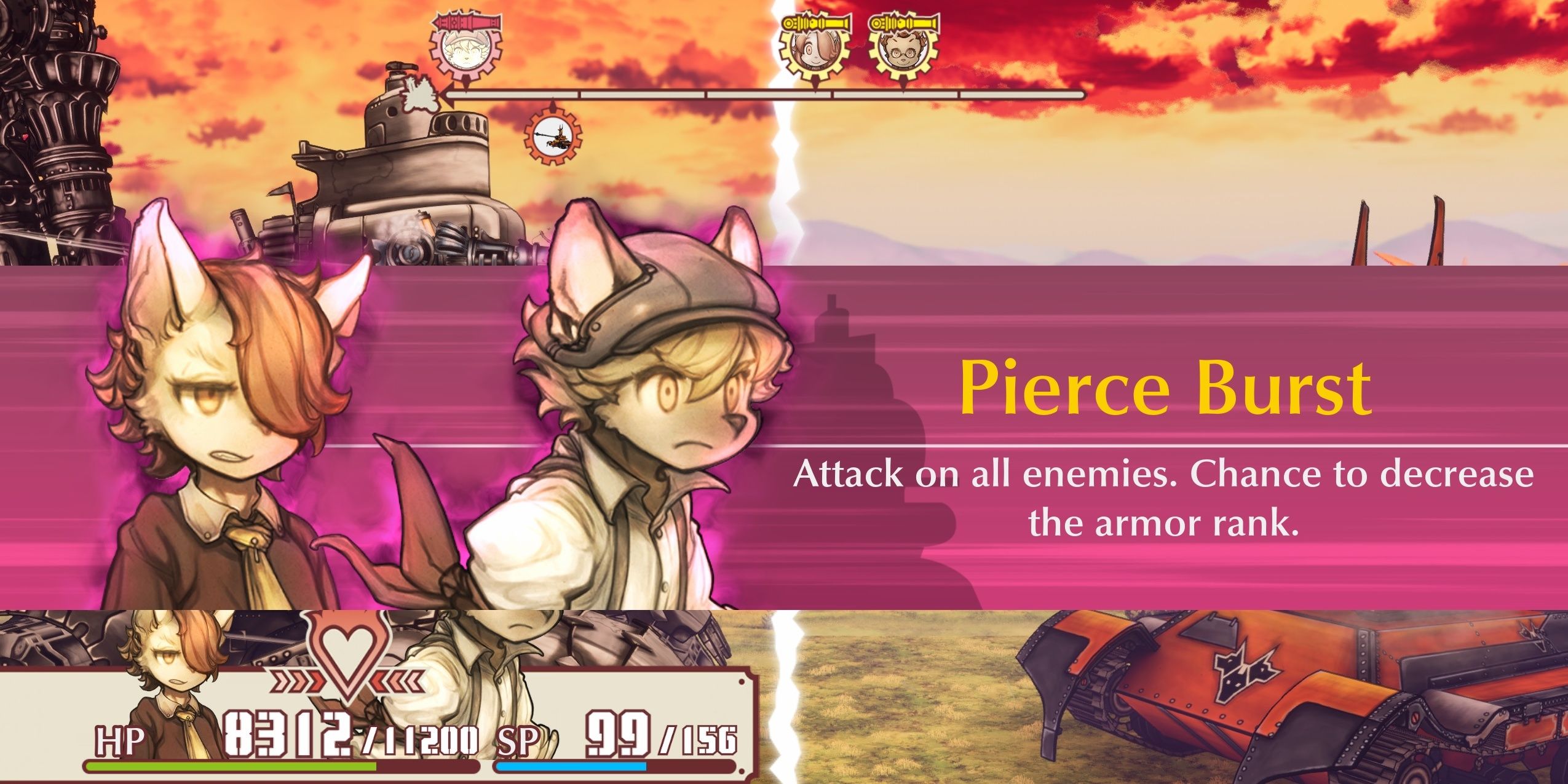 Pierce has a small chance to shred one armor from all enemies. There are better moves to make.