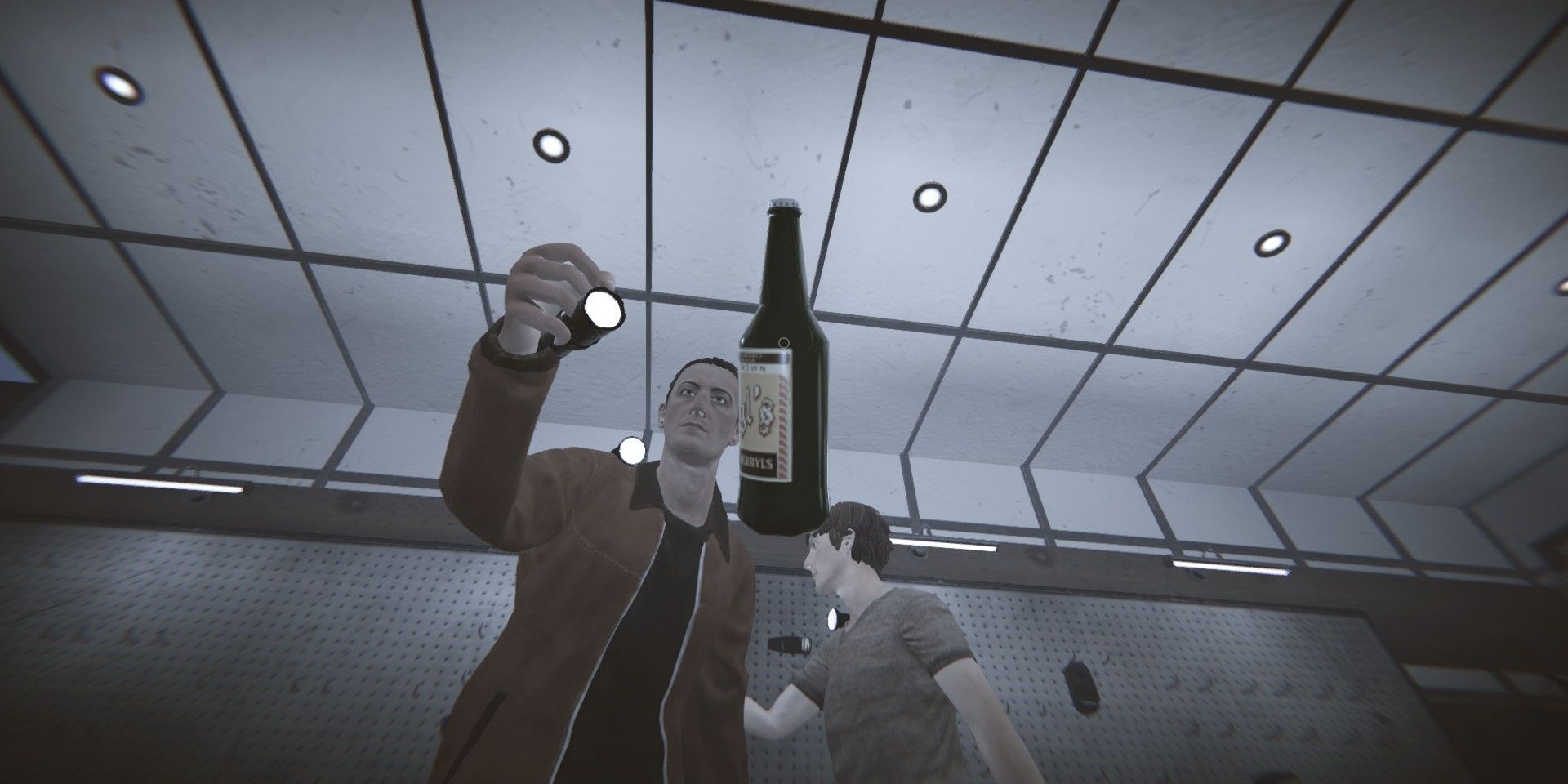 Player throwing bottle at two alive players 