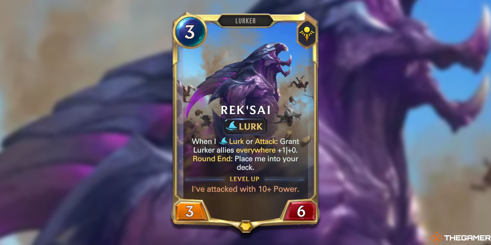 Legends of Runeterra Rek'sai rank one card 