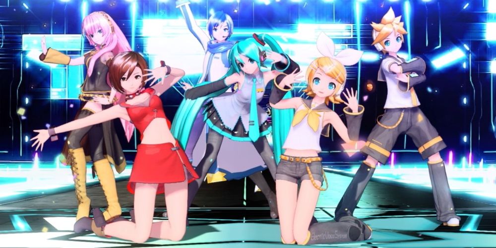 Rin Len Miku Luka Meiko and Kaito in Decorator by kz in Project Diva Megamix