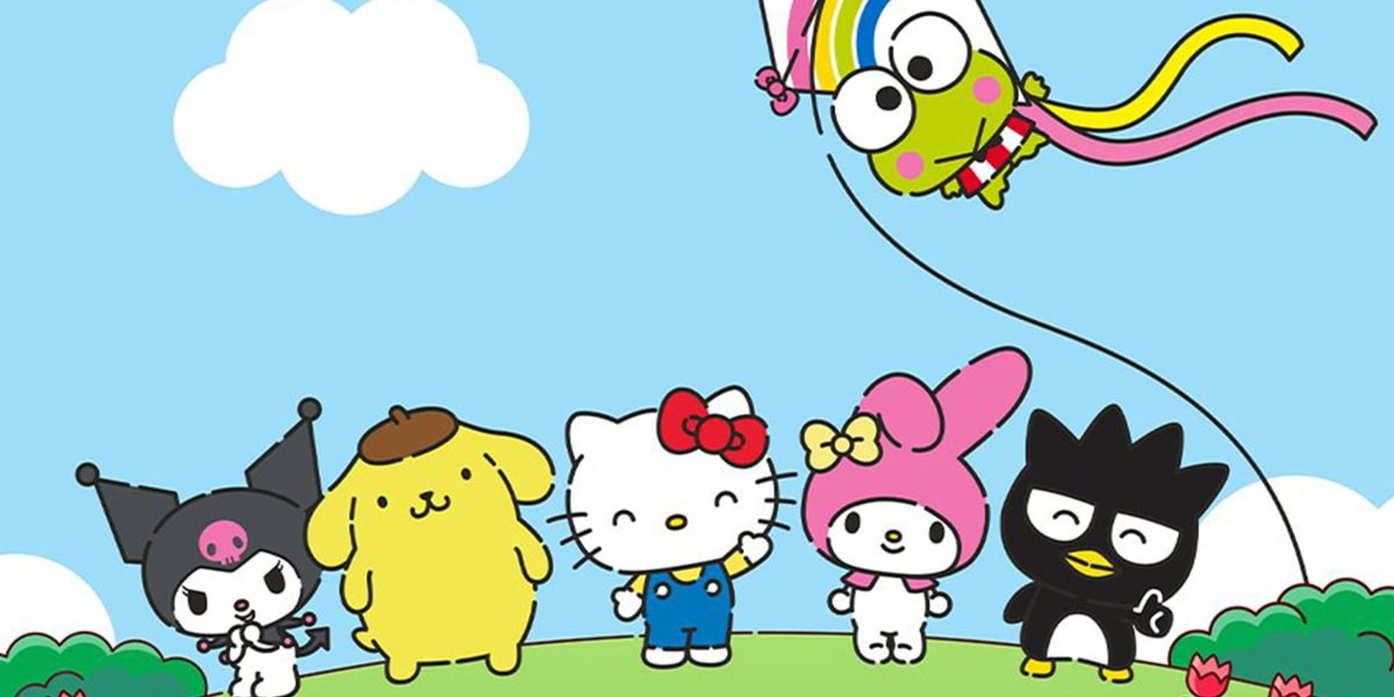 Sanrio-characters official art hello kitty in middle