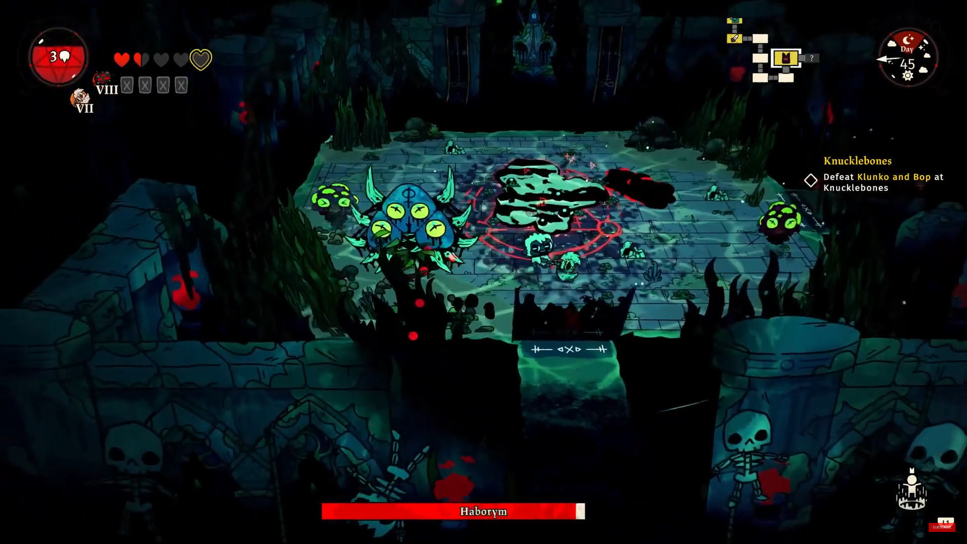 Cult Of The Lamb Lamb fighting Haborym and his minions
