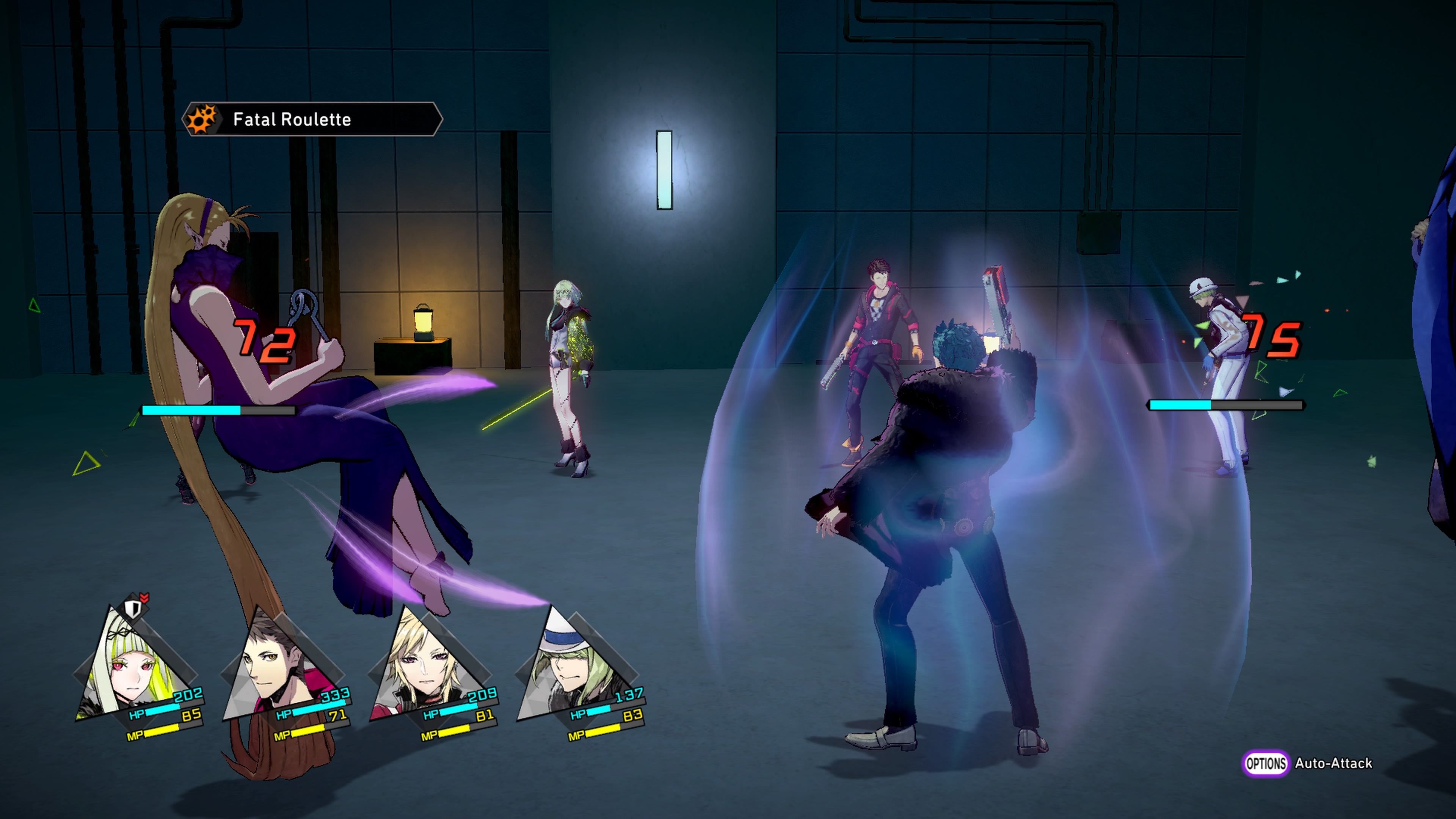 Soul Hackers 2 Kaburagi using Fatal Roulette
