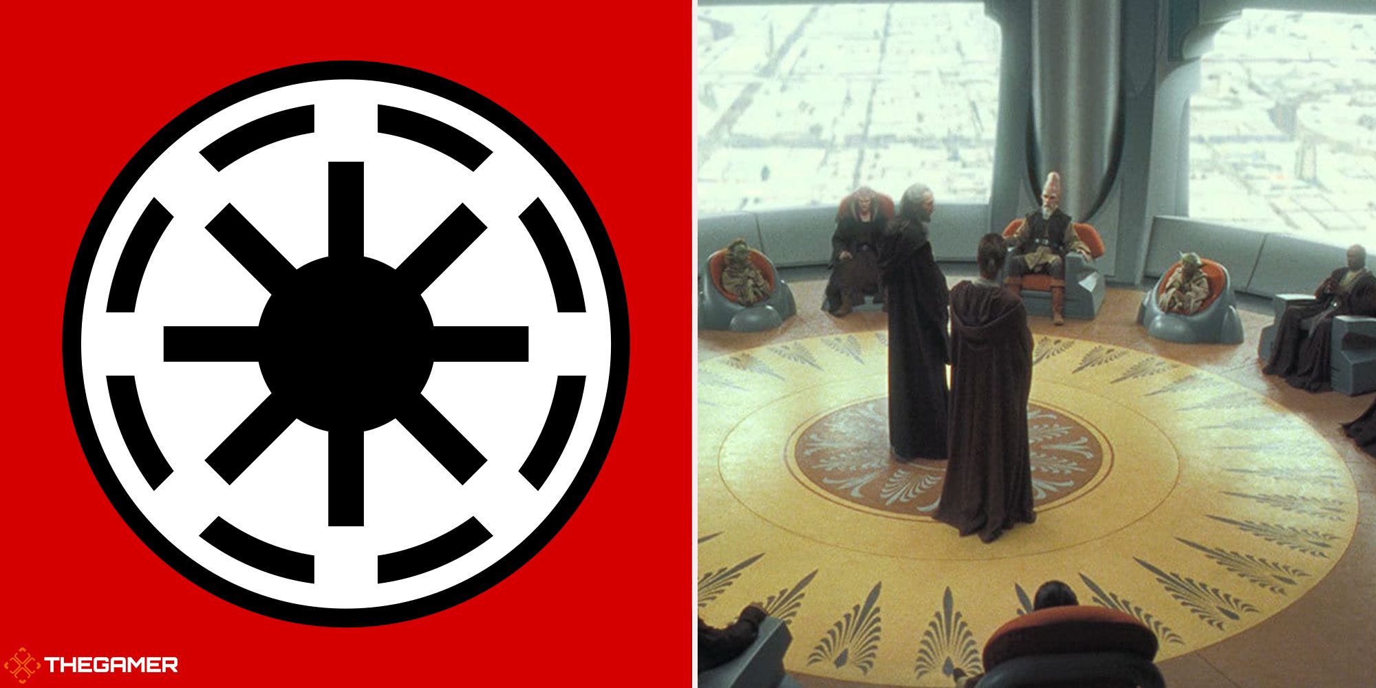 Star Wars - Jedi Council meeting (right), Galactic Republic (left)