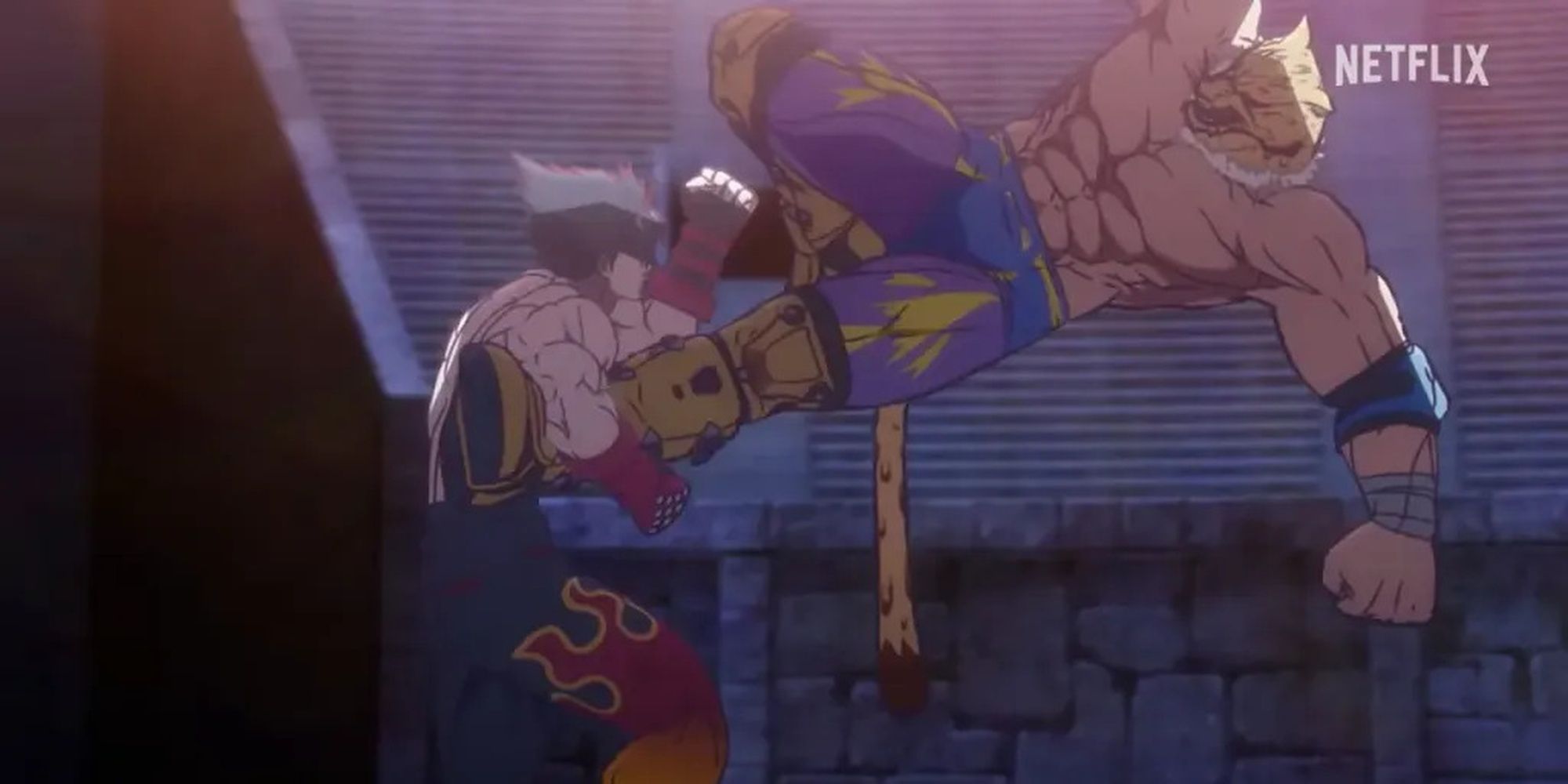 A fight between Jin Kazama and King 2, featured in Tekkken: Bloodline
