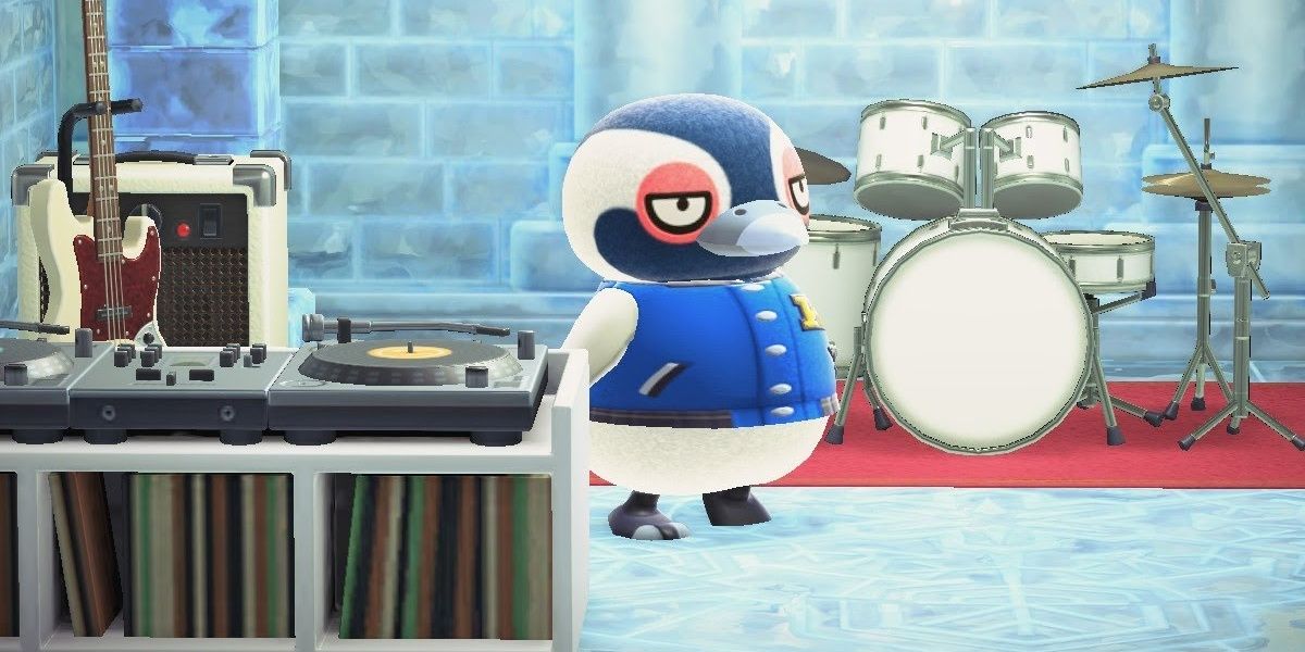 Tex in his house in Animal Crossing: New Horizons.