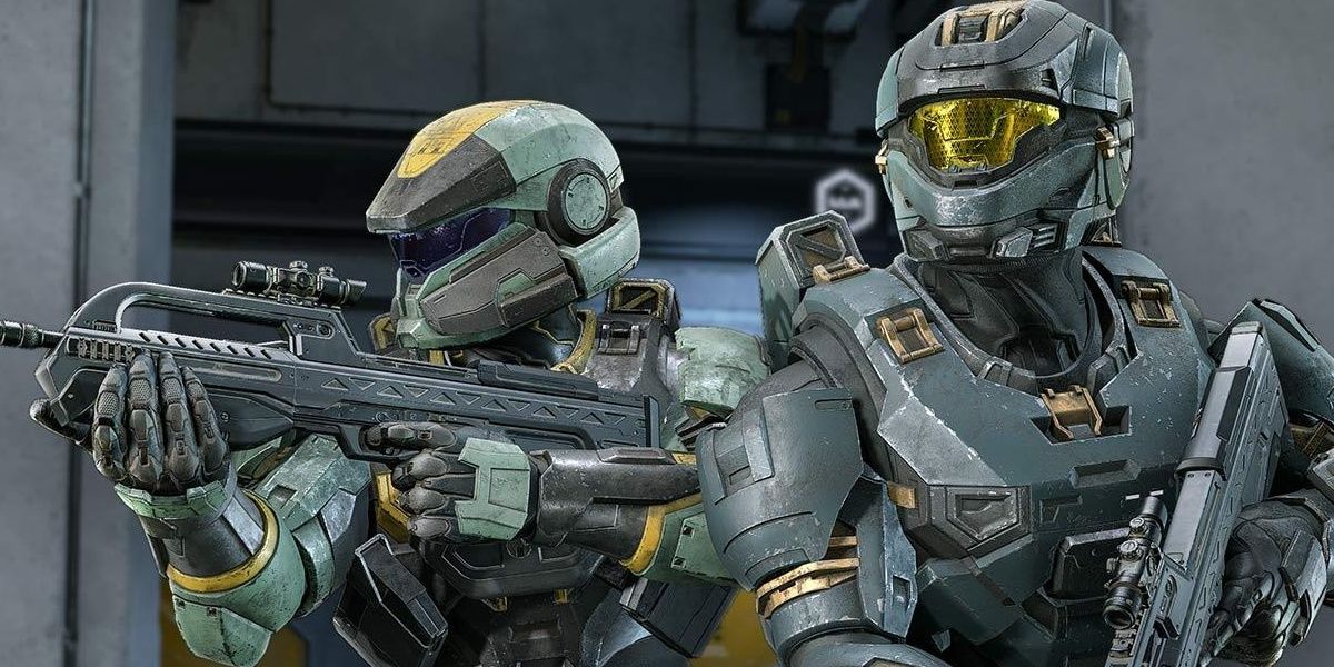 Two Spartans standing in frame