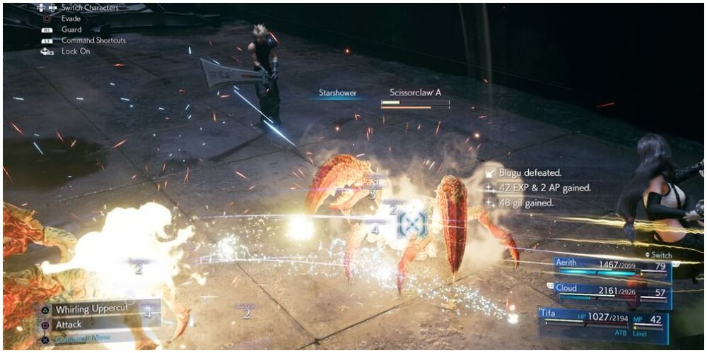 Tifa's Starshower ability from FFVII Remake