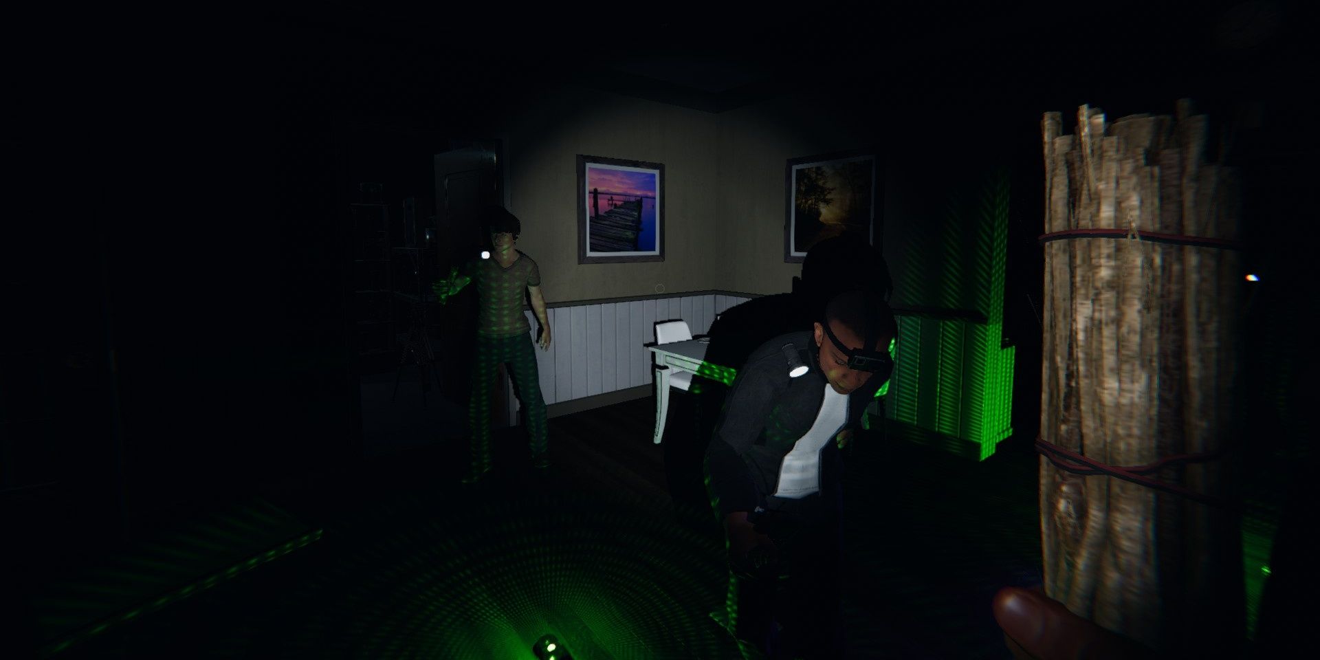 Two players in dining room 