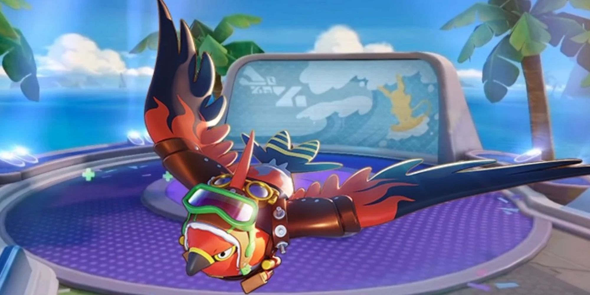 Pokemon Unite Jungler Talonflame soaring toward us.