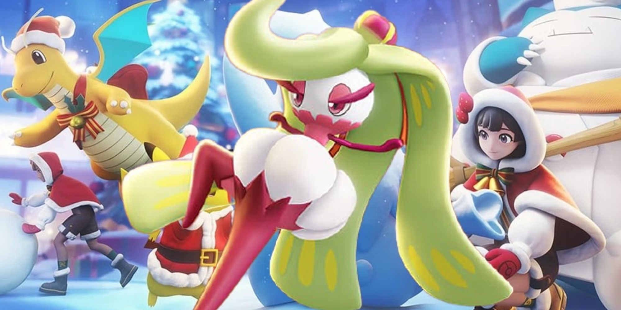 Pokemon Unite Jungler Tsareena posing with friends.