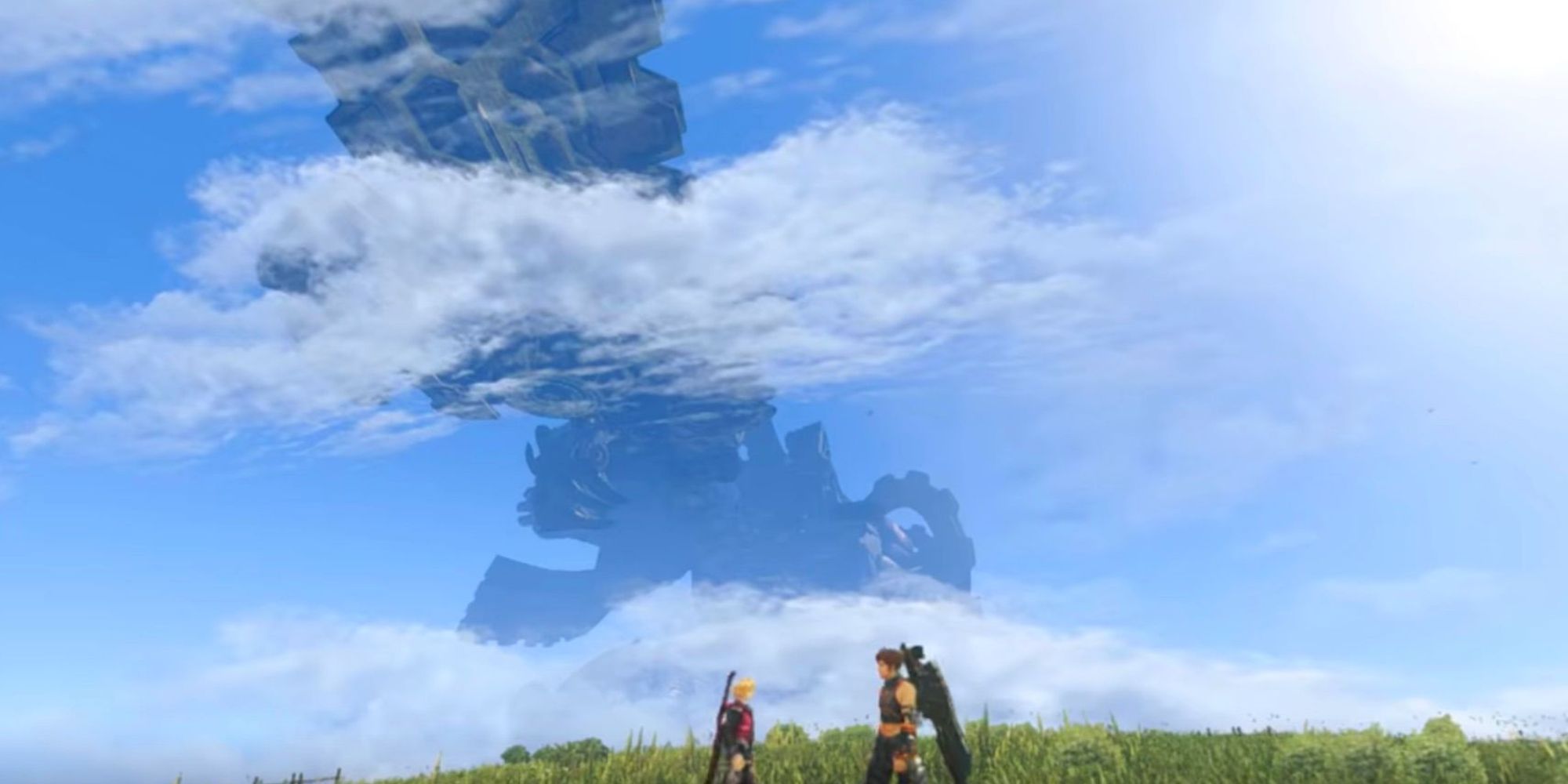 Xenoblade Chronicles - Reyn &amp; Shulk in front of Mechonis