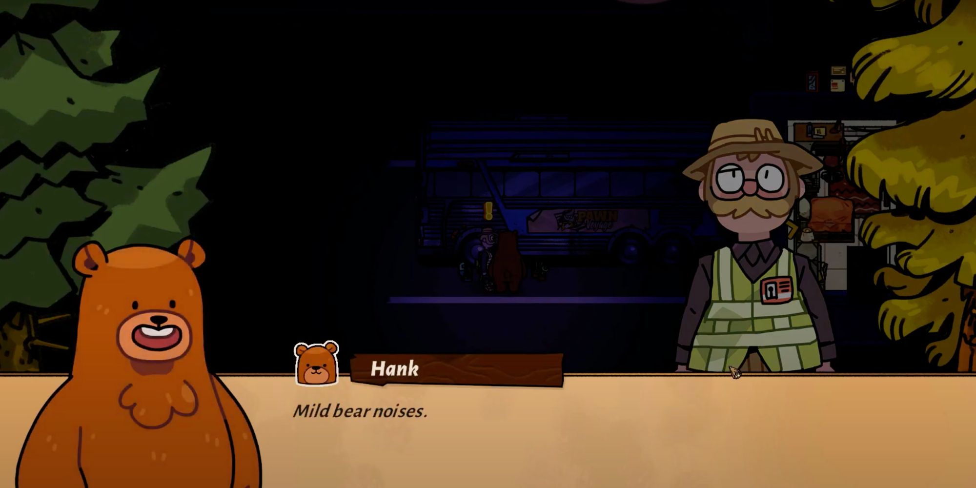 hank and oliver conversing in bear and breakfast