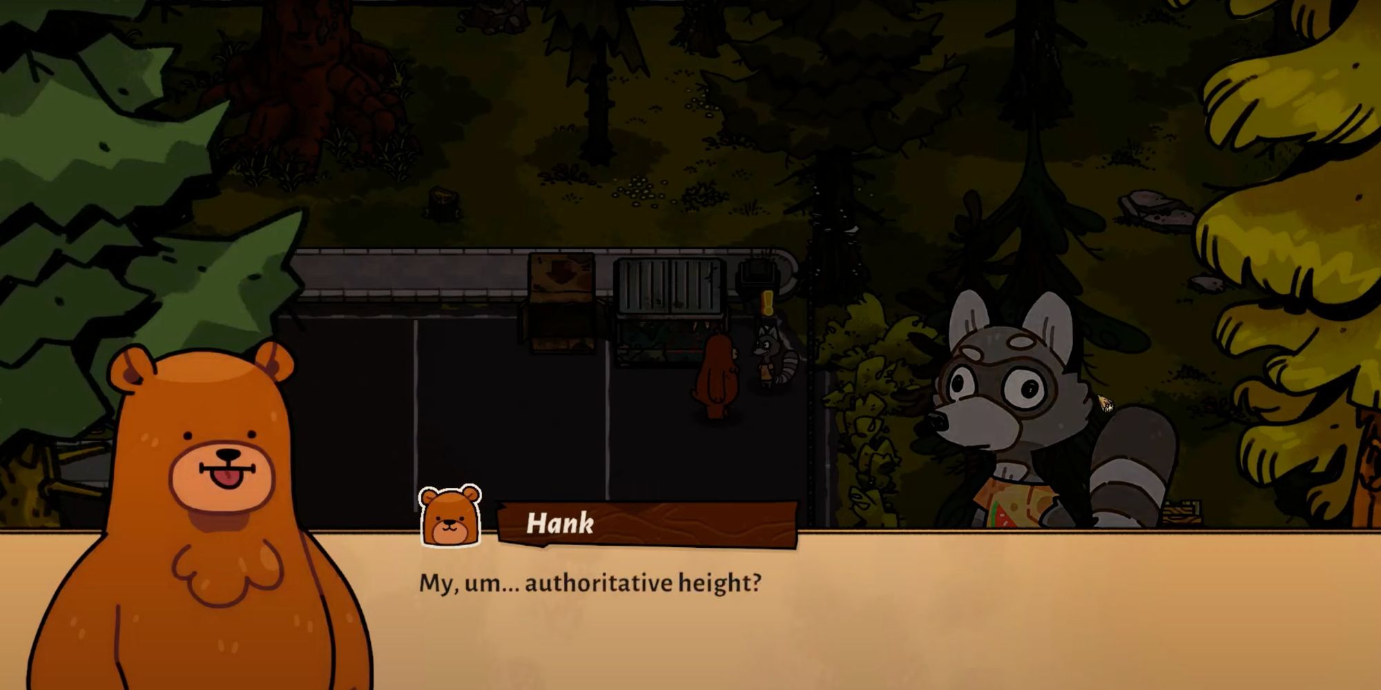 bear and breakfast hank speaking to took in front of dumpster