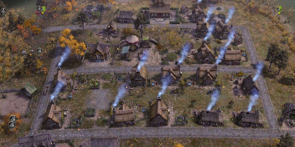 tier-two housing with market, healer, and school