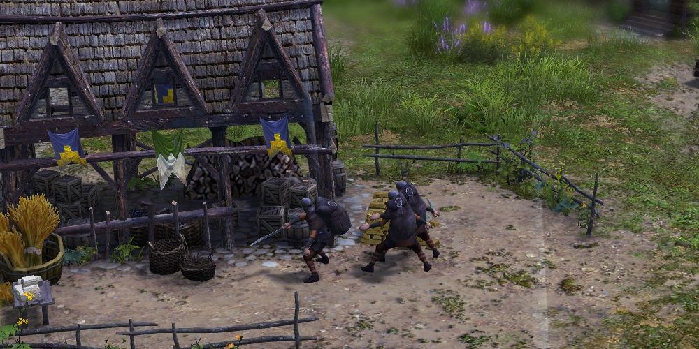 storehouse attacked by invading units