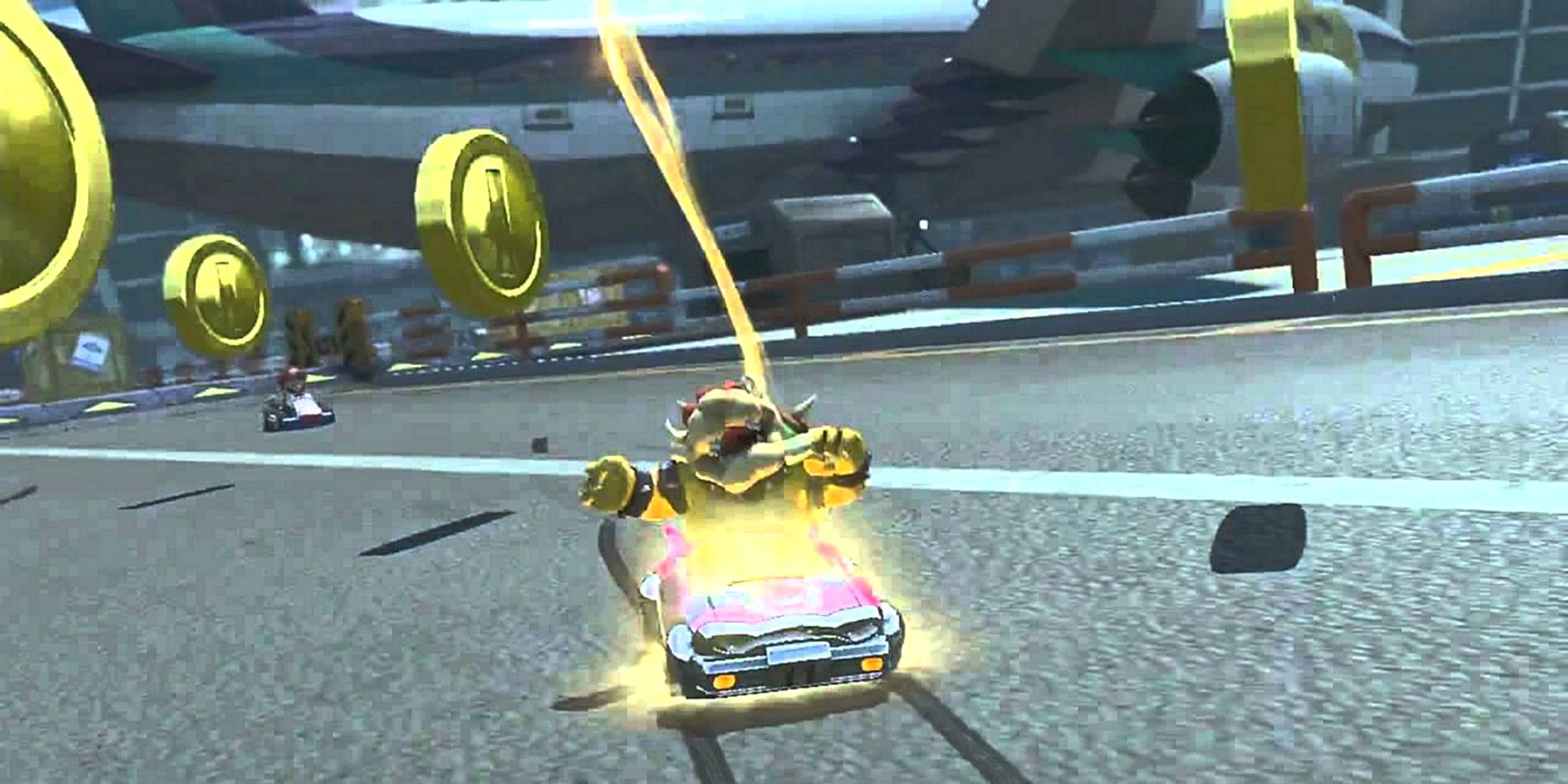 mario kart lightning strike item lose coins bowser race game items
