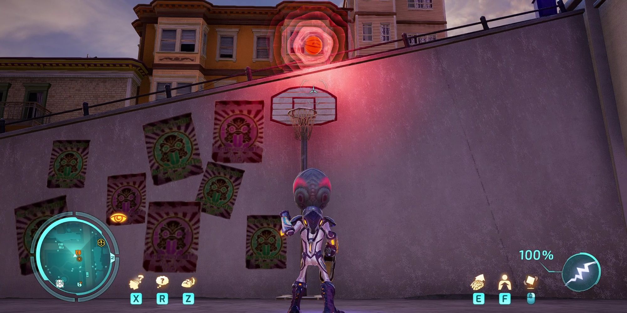 Destroy All Humans 2: Reprobed - Lifting A Basketball With Psychic Powers