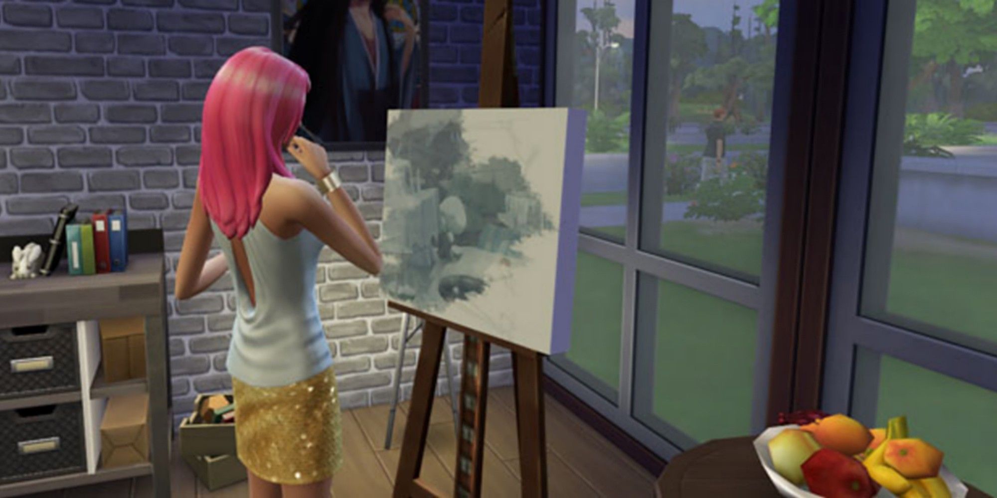 sims 4 painting skill skills reference easy raise increase pink hair skirt fruit