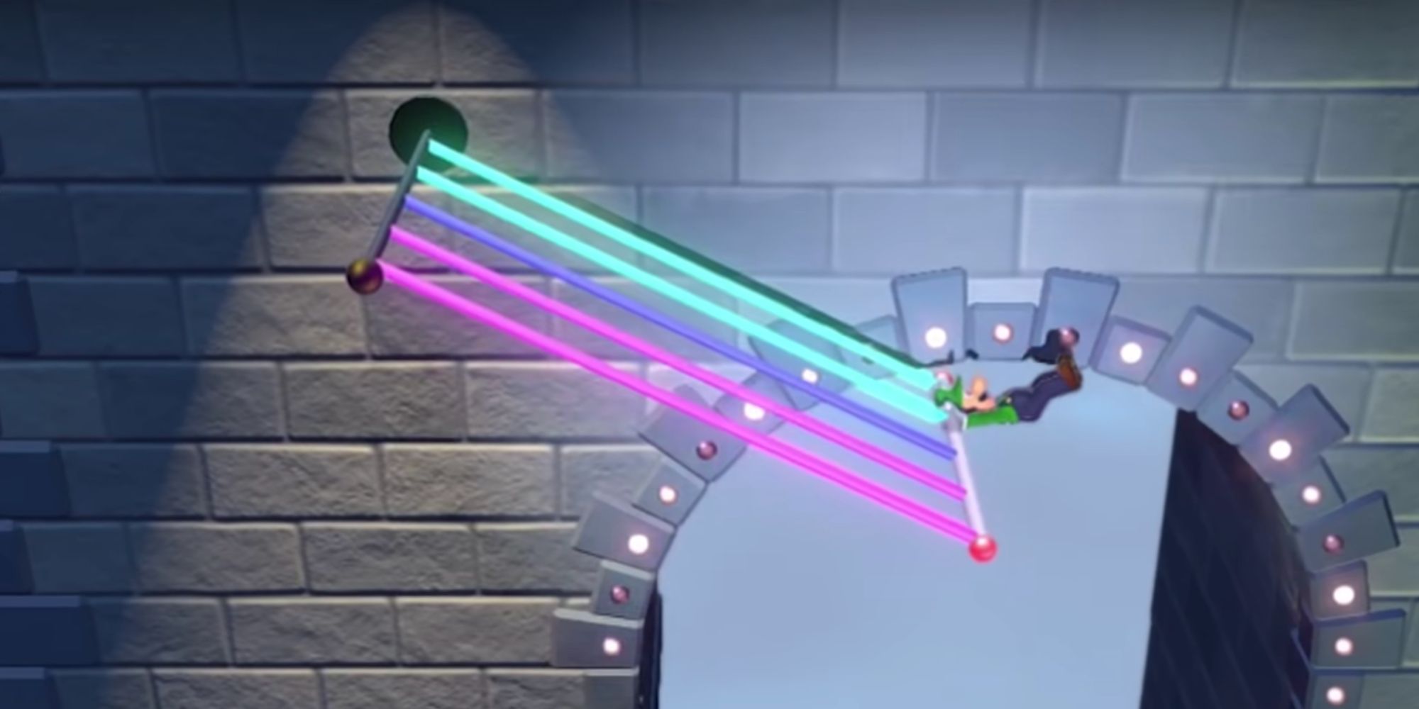 super mario 3d world tricky trapeze luigi swinging on trapeze