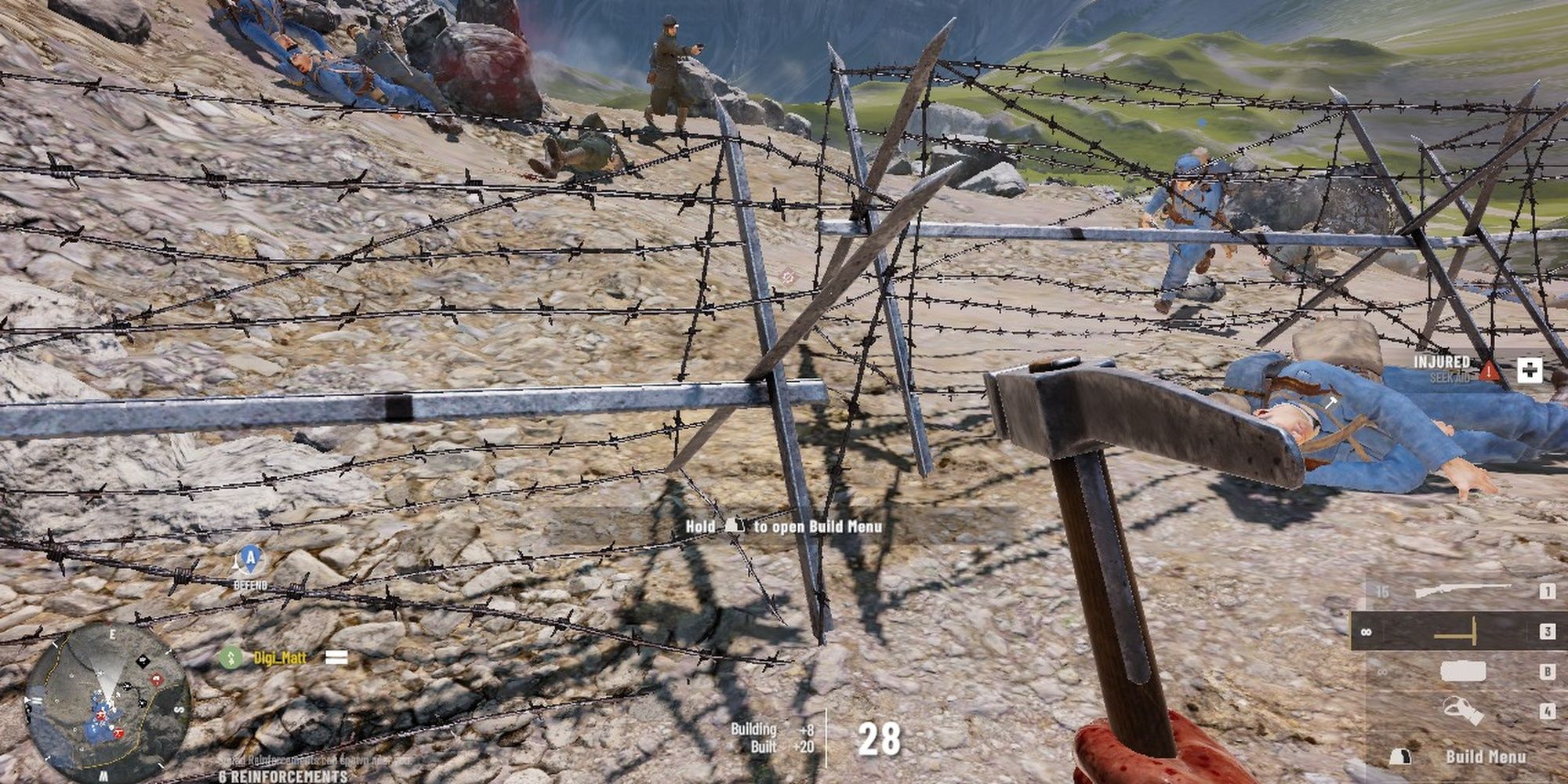 Isonzo: Engineer Building Barbed Wire To Block Soldiers