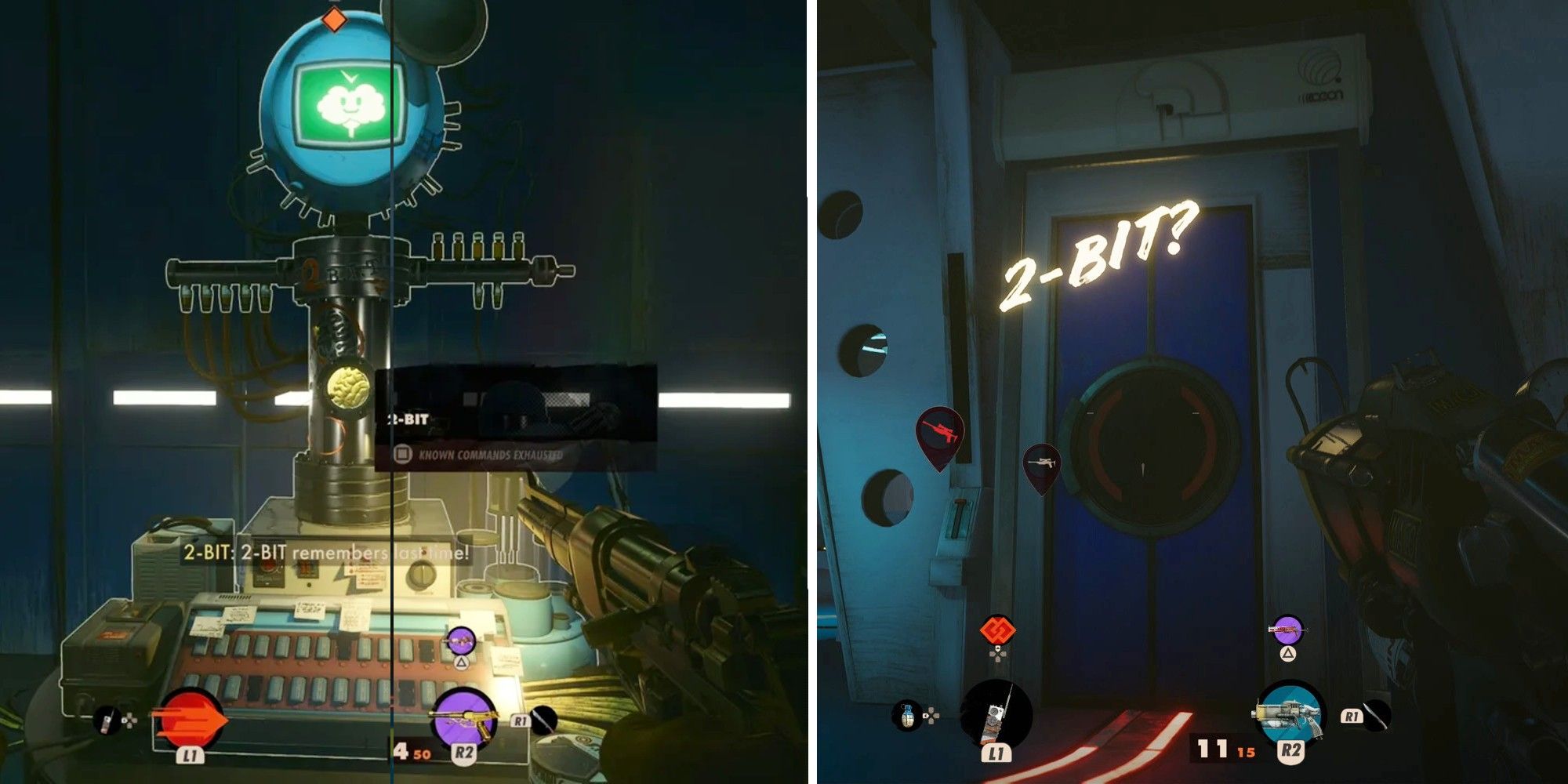 2-Bit contains part of Charlie's brain, making him a formidable ally in Deathloop