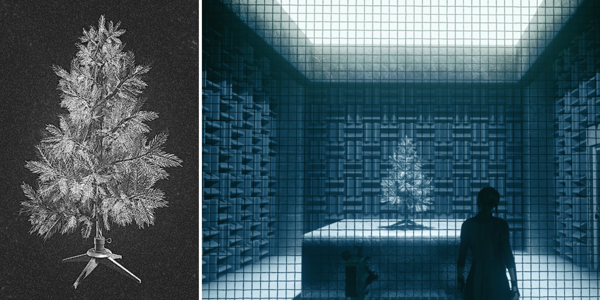 left: holiday memoriest tree case file photo, right: holiday memories tree in Panopticon cell