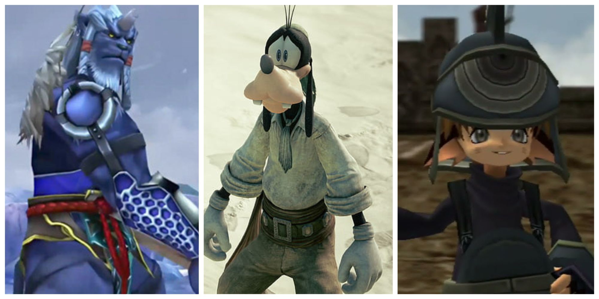 split image of humanoid animal characters