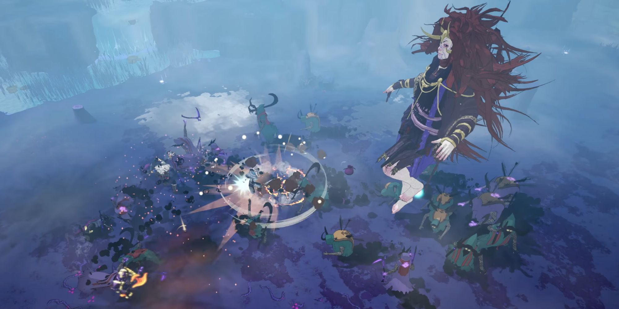Angrboda summons Helthings to fight for her