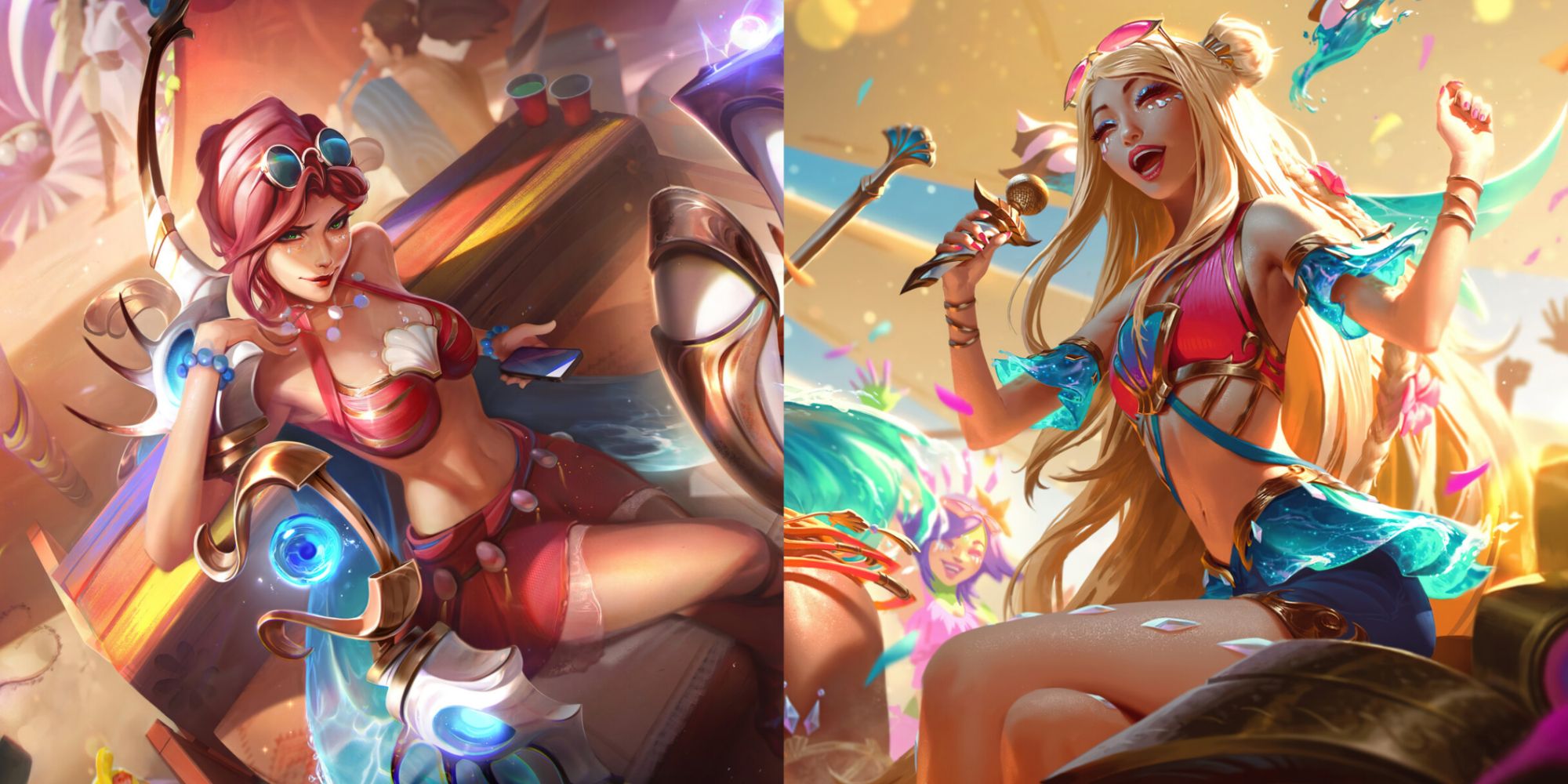 Ocean Song Ashe poses for a selfie with Zeri, phone in hand, as Ocean Song Seraphine closes her eyes and sings joyfully