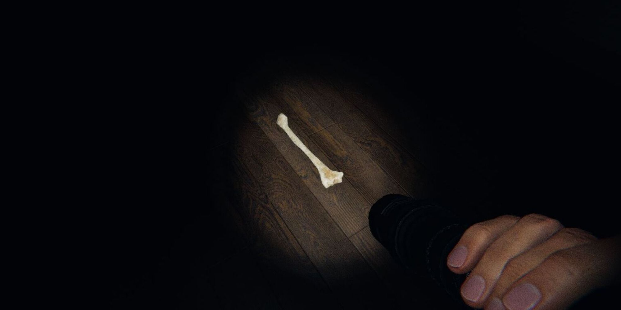 Bone lit by torch in Phasmophobia