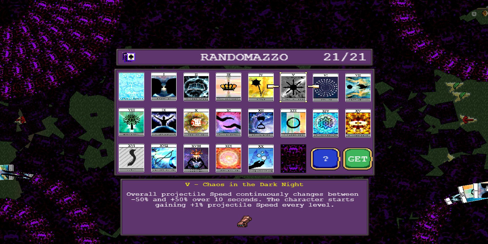 Chaos In The Dark Night Arcana From Vampire Survivors