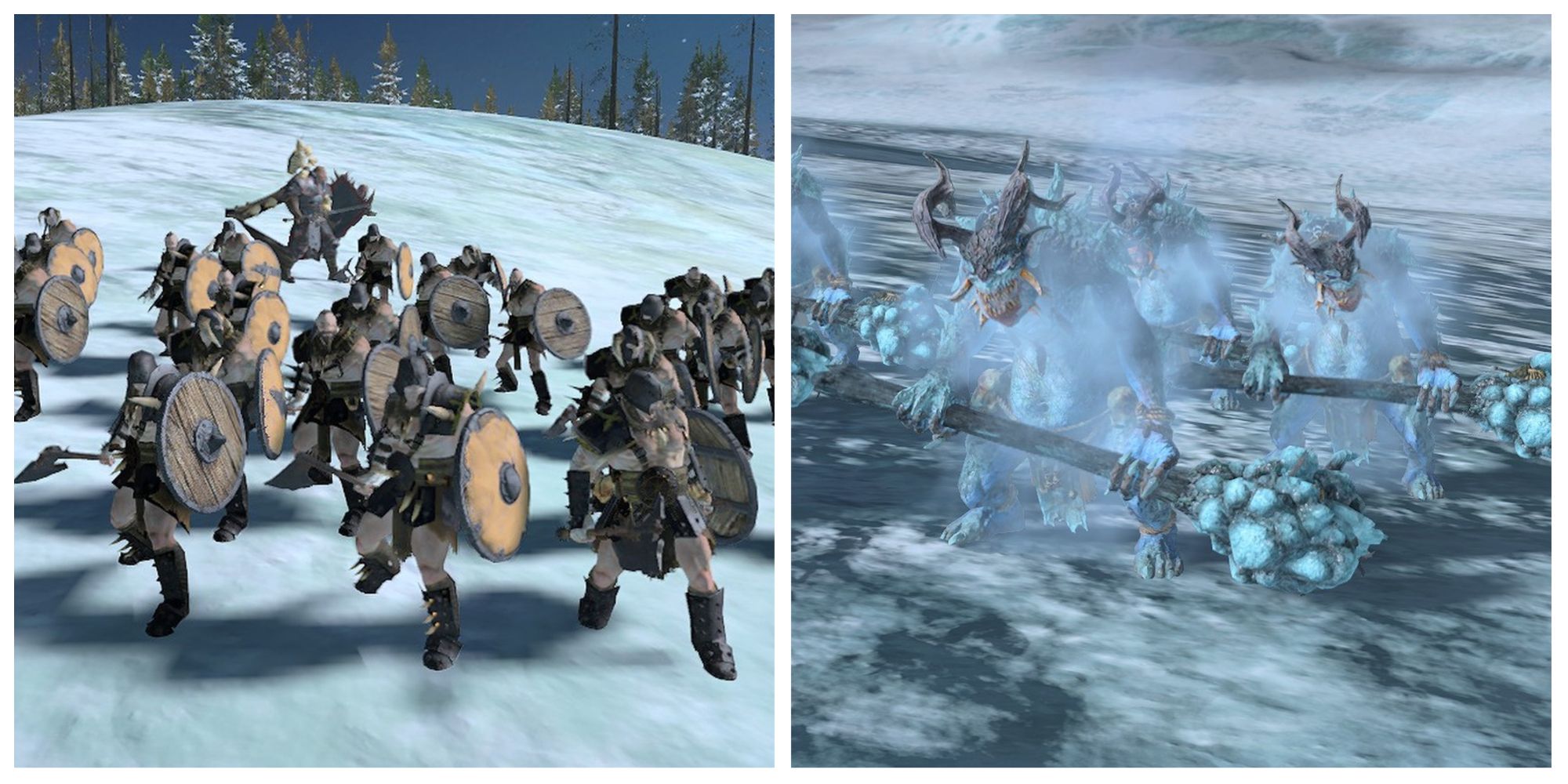 Total War: Warhammer 3 - Marauder Axemen And Frost Trolls