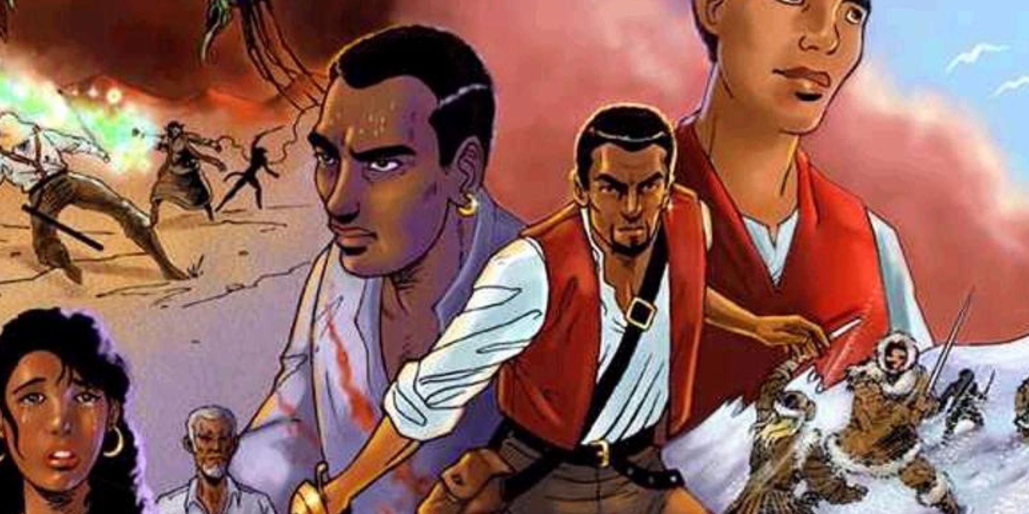 Elder Scrolls Redguard comic prior to the game showing Cyrus on the cover art.