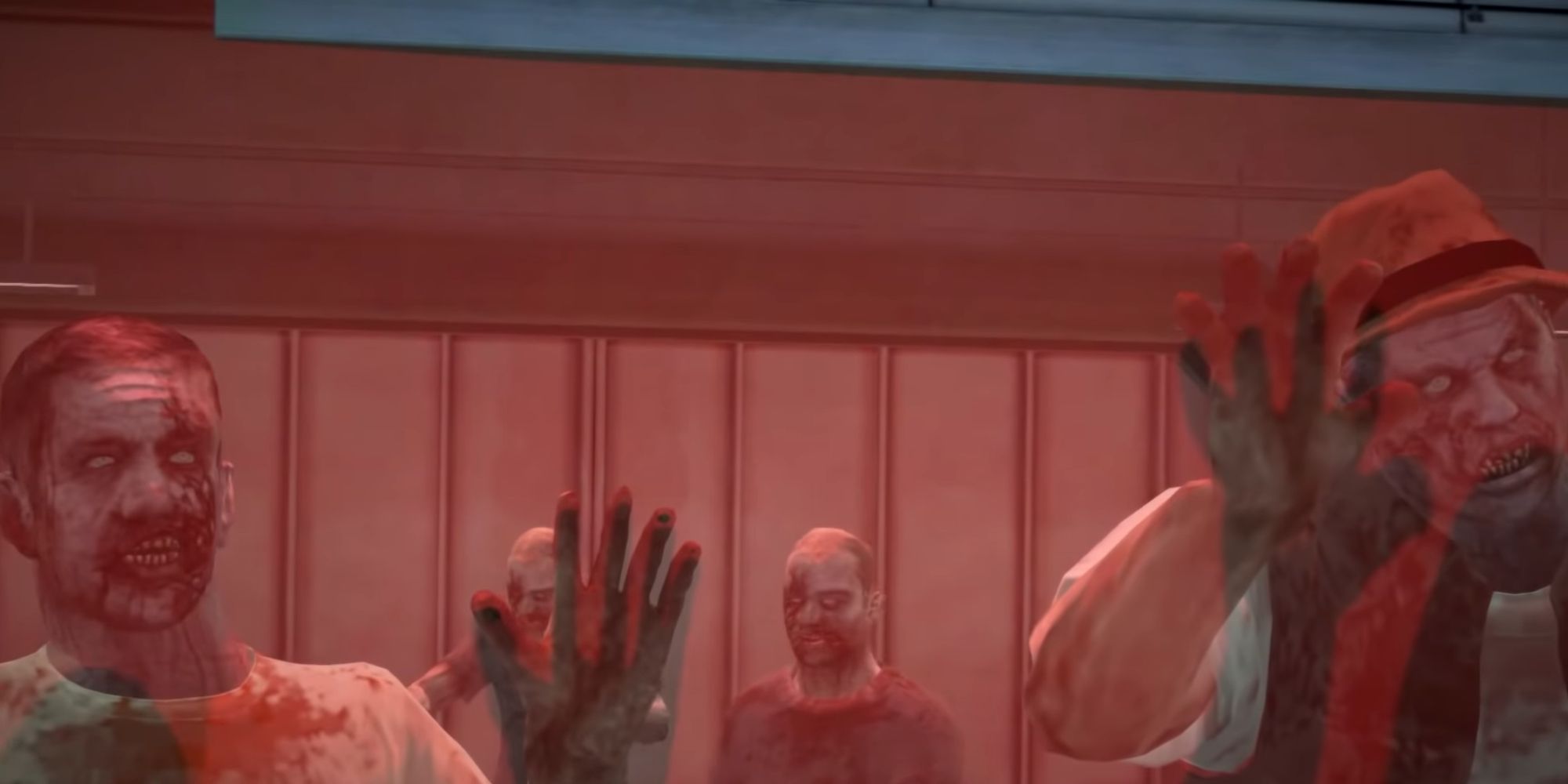 Dead Rising 2 Screenshot of Emergency Shelter Zombie Break-In