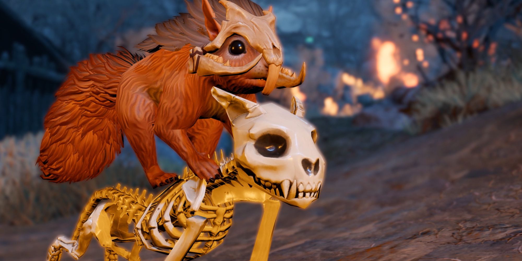 Sir Lora the squirrel riding a skeleton cat in Divinity Original Sin 2